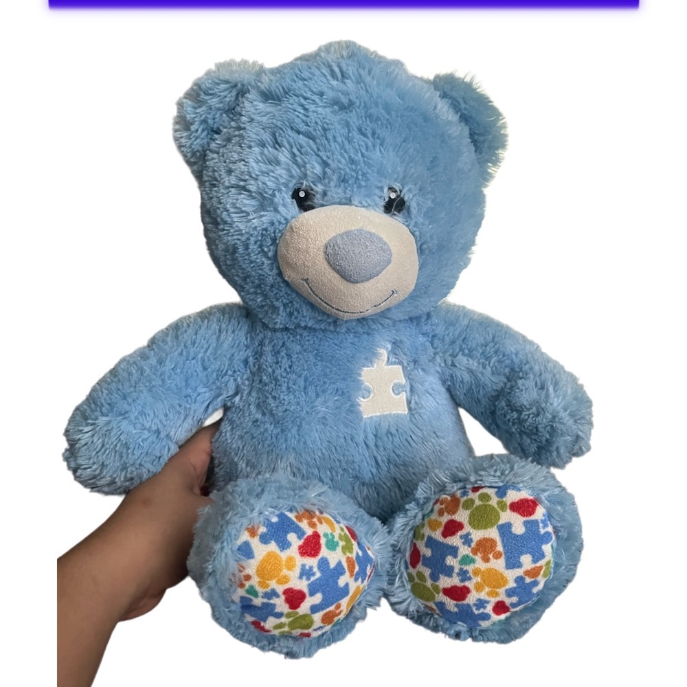 Blue Build a Bear Autism Speaks Awareness Puzzle BAB Plush 17" Stuffed Animal